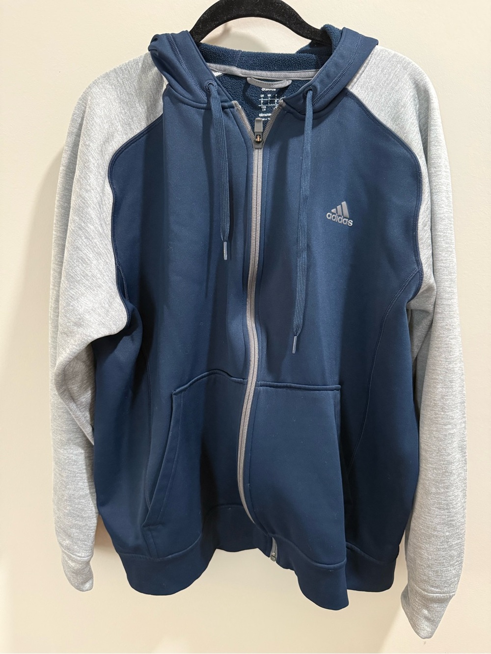 adidas Men’s Navy & Light Gray Zip-Up Hoodie